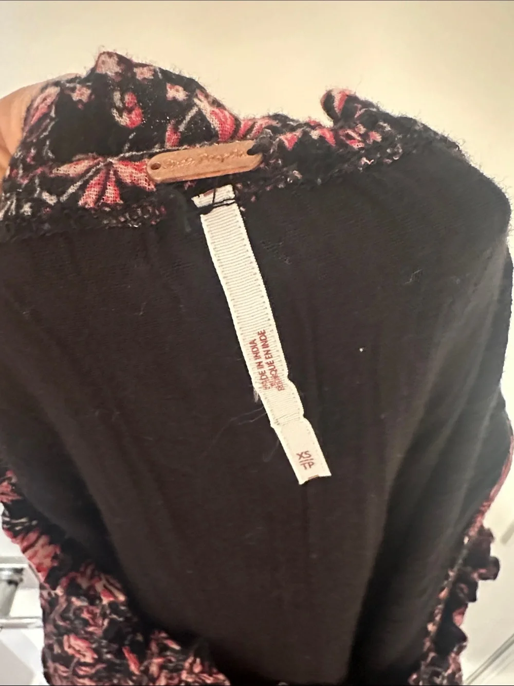 Free People One-Shoulder Floral Maxi Dress in Black and Pink